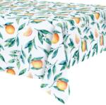 Excellent Houseware Terítő, Excellent Houseware, 180x130 cm, Poliészterből készült, Vízálló, Foltálló, Kézzel Mosható, Fehér, Narancssárga Mintával (139800-W2)