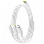 Baseus USB-C - Lightning / microUSB / USB-C töltőkábel Baseus Silky 3in1, 100W, 5A, 1.5m, fehér P10377706213-00
