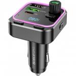 BOROFONE Bluetooth FM adó és autós töltő Borofone BC53 Highway, 2 x USB-A - 1 x USB-C, fekete