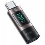 Yesido USB-C - USB-C adapter Yesido GS24 kijelzővel, szürke