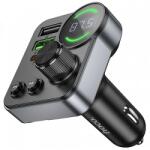 hoco. Bluetooth FM Transmitter és Autós Töltő Hoco E86, 2 x USB-A - 1 x USB-C - 1 x microSD, Fekete