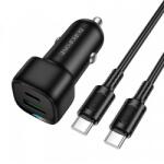 BOROFONE BZ34B Cloud autós töltő, 20W, 3A, 1 x USB-A - 1 x USB-C, USB-C kábellel, fekete
