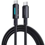 Baseus USB-C - USB-C kábel Baseus Lit Button Control, 100W, 5A, 2m, fekete P10379000121-01