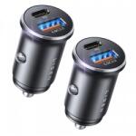 Lisen Autós töltő Lisen, 51W, 3A, 1 x USB-A - 1 x USB-C, 2 db-os csomag, fekete YL0223080037