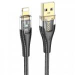 hoco. USB-A - Lightning kábel Hoco U121, 18W, 2.4A, 1.2m, fekete