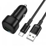 BOROFONE BZ34 Cloud autós töltő, 18W, 3A, 1 x USB-A, USB-C kábellel, fekete