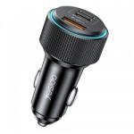 YESIDO Y60 autós töltő, 38W, 3A, 1 x USB-A - 2 x USB-C, Lightning kábellel, fekete