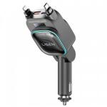 Lisen Autós töltő Lisen kijelzővel, 96W, 3A, 1 x USB-A - 1 x USB-C, USB-C / Lightning kábellel, fekete YL0224080017