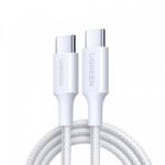 UGREEN USB-C - USB-C kábel UGREEN L501, 60W, 3A, 1m, fehér