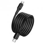 hoco. USB-C - USB-C kábel Hoco X120, 60W, 3A, 1m, fekete