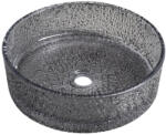 SAPHO ERSEL gravírozott üvegmosdó, átm. : 39, 5cm, fekete (TY323B) (TY323B)