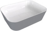 SAPHO POLYSAN BANERA SQUARE öntöttmárvány mosdó, 50x36cm, fehér/matt szürke (14596.32) (14596.32)