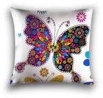  Mikroszálas párnahuzat SZÍNES PILLANGÓ 45x45 cm, fehér