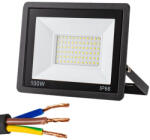 VERK GROUP 100W LED kültéri reflektor, vízálló IP66, hideg fehér 6000K, fekete (12345)