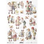  Decoupage rizspapír A/4 Húsvéti tojást szedő gyerekek