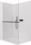 Cerano - Walk-in Crystal bal/jobb zuhanykabin - 10 mm + törölközőtartó polc/polc - merevítő nélküli rendszer - matt fekete, átlátszó üveg - 120x200 cm
