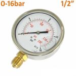 KolorTech Glicerines nyomásmérő 0-16bar, Alsó menet: 1/2" 100mm (M100RG0-16.1/2)