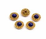  Charm Lapis Lazuli cu Cupru Aurit 10x10x6 mm pentru creatie bijuterii 1 buc