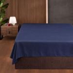 First Choice® Cearceaf pat dublu 240x260 cm, bumbac satinat premium, Albastru (Eclipse)