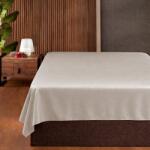 First Choice® Cearceaf pat dublu 240x260 cm, bumbac satinat premium, Bej