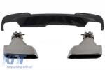 KITT Dupla kipufogónyílássos diffúzor BMW 5 F10 F11 (2011-2017) modellekhez, M-performance Dizájn, zongorafekete Kompatibilis: BMW 5 F10 (2011-2017) M-Sport / M-Tech lökhárítóval szerelve BMW 5 F11 ( (RDBM