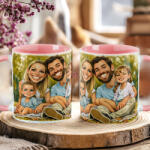Deconline Crafts Egyedi Karikatúrás bögre Fényképből, Személyre szabható, rózsaszín, kerámia (DO133112-PINK-MUG)