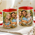Deconline Crafts Egyedi Karikatúrás bögre Fényképből, Személyre szabható, piros, kerámia (DO133112-RED-MUG)