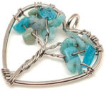 R. M. ékszer Szívből jövő amazonit életfa szív medál drótos kivitelben 3cm (022358)