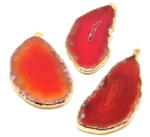 R. M. ékszer Szenvedély piros achát lap medál arany színű foglalattal 25x40-70mm (022414)