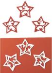 Penta collection Filcfigura - Csillag, áttört, fehér-piros (6 db/cs, átm. kb. : 6 cm)