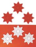 Penta collection Filcfigura - Csillag, vonalas g. , fehér-piros (6 db/cs, átm. kb. : 6 cm)
