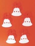 Penta collection Filcfigura - Fehér harang, piros masnival (5 db/cs, átm. kb. : 6 cm)