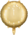  Arany óra fólia lufi, 45 cm, számokkal, levegővel és héliummal tölthető (FB159-019)