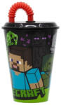 Stor Minecraft szívószálas pohár 430ML
