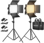 Neewer 660, Panou de lumina LED, set de studio cu 2 trepiede, doua culori CRI9+, Geanta de transport si Acumulator DC, Pentru filmari si fotografie