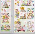 Zhixian Húsvéti sztatikus ablakmatrica - Nyuszik, virágok, tojások 9 lap