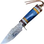 HARAHU Cuțit de exterior din oțel Damasc LK - 39491 - Albastru / Multicolor KP39491
