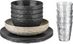 Koziol Set de vase pentru masă pentru 4 persoane Club Goteborg nisipiu-negru 16 el (8627281) Serviciu de masa