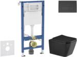 Geberit Duofix - Set pentru montare încastrată, toaletă Arkas I și capac softclose, clapetă Delta50, negru mat SANI11CA5513 (SANI11CA5513)