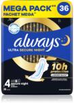 Always Ultra Secure Night Size 4 санитарни кърпи за нощ 36 бр