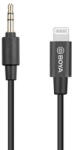 BOYA BY-K1 Fekete 3.5mm Lightning Mobiltelefon kábel (BY-K1)