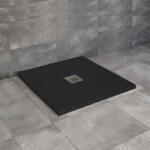 Radaway Kios C szögletes lapos fekete zuhanytálca 80x80 fekete, ajándék szifonnal
