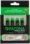 PATONA Premium USB-C 4x AAA micro újratölthető lítium elem 750mWh (1409)
