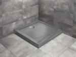 Radaway Doros Stone C szögletes antracit zuhanytálca előlappal 80x80 antracit, ajándék szifonnal