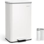 SONGMICS Konyhai szemetes 40l, nagy pedálos kuka 15 szemeteszsák mellékelve, fehér (LTB540W4002)