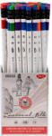 Daco Set 72 creioane negre HB cu radiera Daco, Creionul alb (CG111-72)