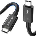 BlitzWolf BW-HDC8 adatkábel (Type-C - Type-C, 240W, gyorstöltő, Thunderbolt 5, 150cm) FEKETE (176131)