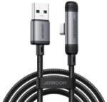 JOYROOM S-A56 ENJOYX SERIES adatkábel (USB - Type-C, 3A, gyorstöltő, 90 fokos, cipőfűző, 120cm) FEKE (175212)