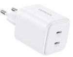 UGREEN X526 hálózati töltő 2 Type-C aljzat (45W, GaN, gyorstöltő) FEHÉR (178740)
