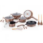 Royalty Line Set oale si tigai Royalty Line RL-ES2014M, 17 piese, Acoperire marmura, Inductie, Cupru (ES2014M - copper)